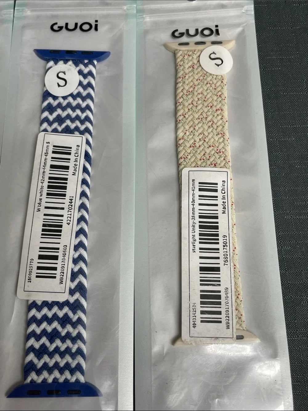GUOI Unisex Woven Stretch Watch Bands Lot of 3 Size Small